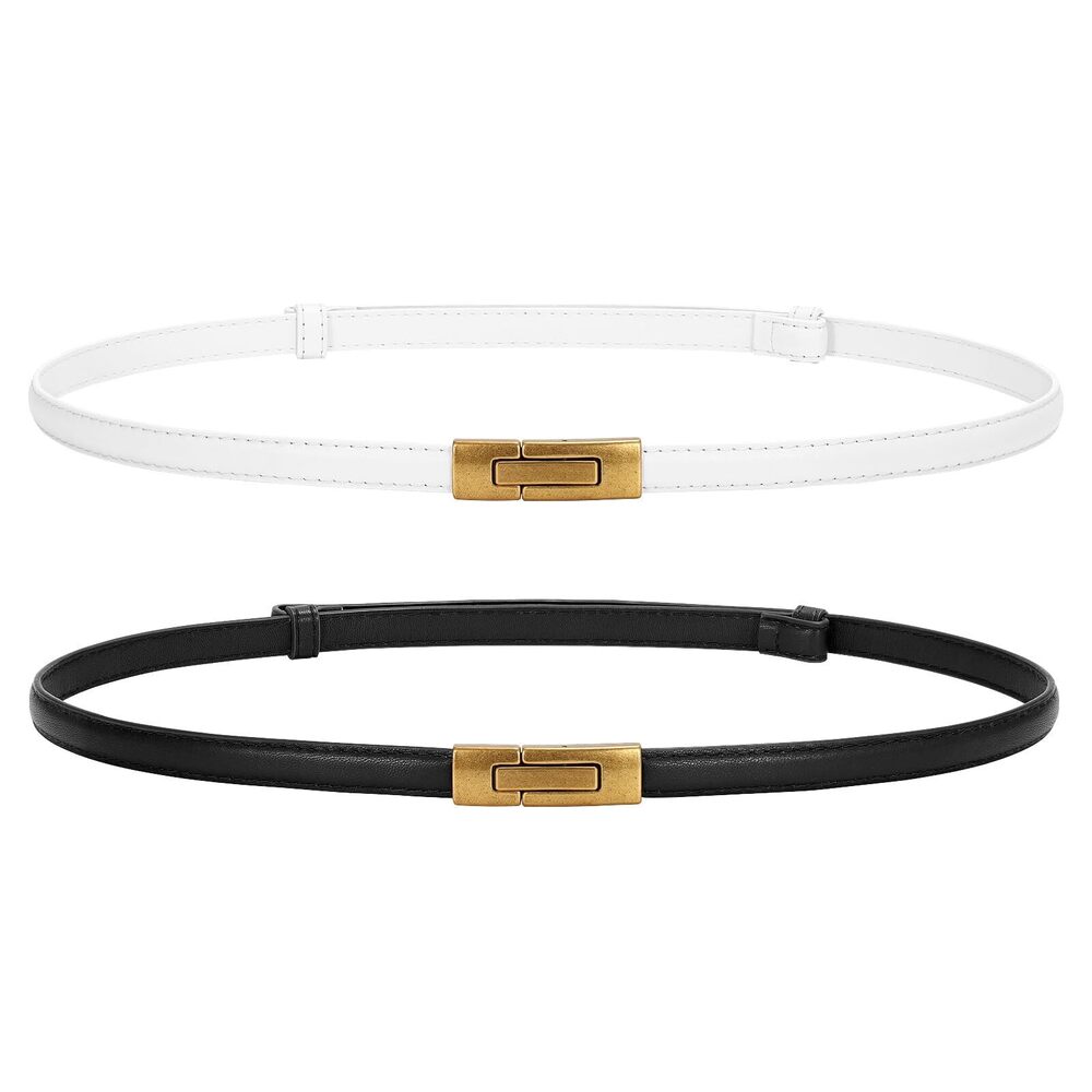 7488 Women Skinny Belts Leather Thin Waist Belts For Dress Ladies Belts